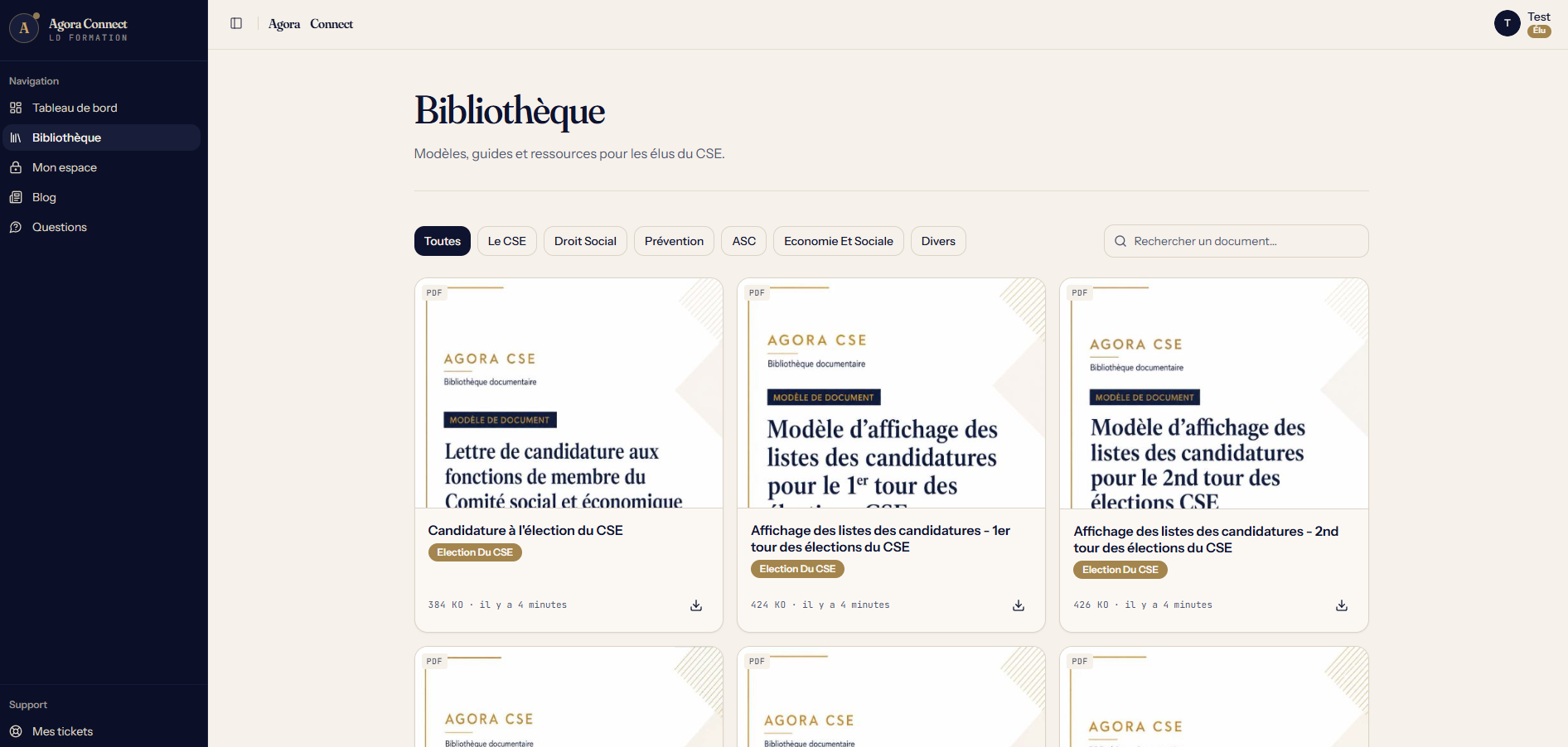 Bibliothèque documentaire Agora Connect